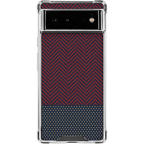 Blocked Polka Dot Chevron Google Pixel 6 Clear Case